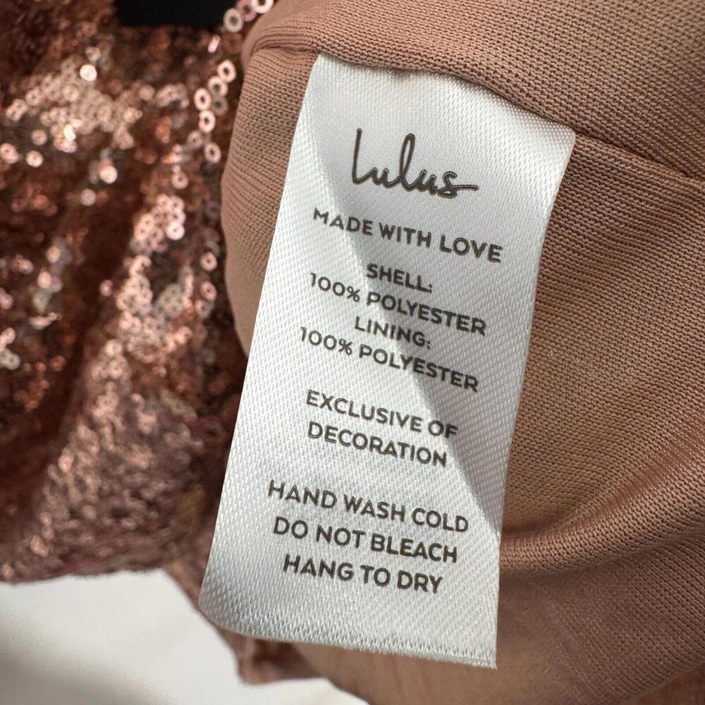 Lulus Women’s Size Large Rose Gold Bring It Sequin Bodycon Mini Dress New - Picture 5 of 9